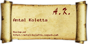 Antal Koletta névjegykártya